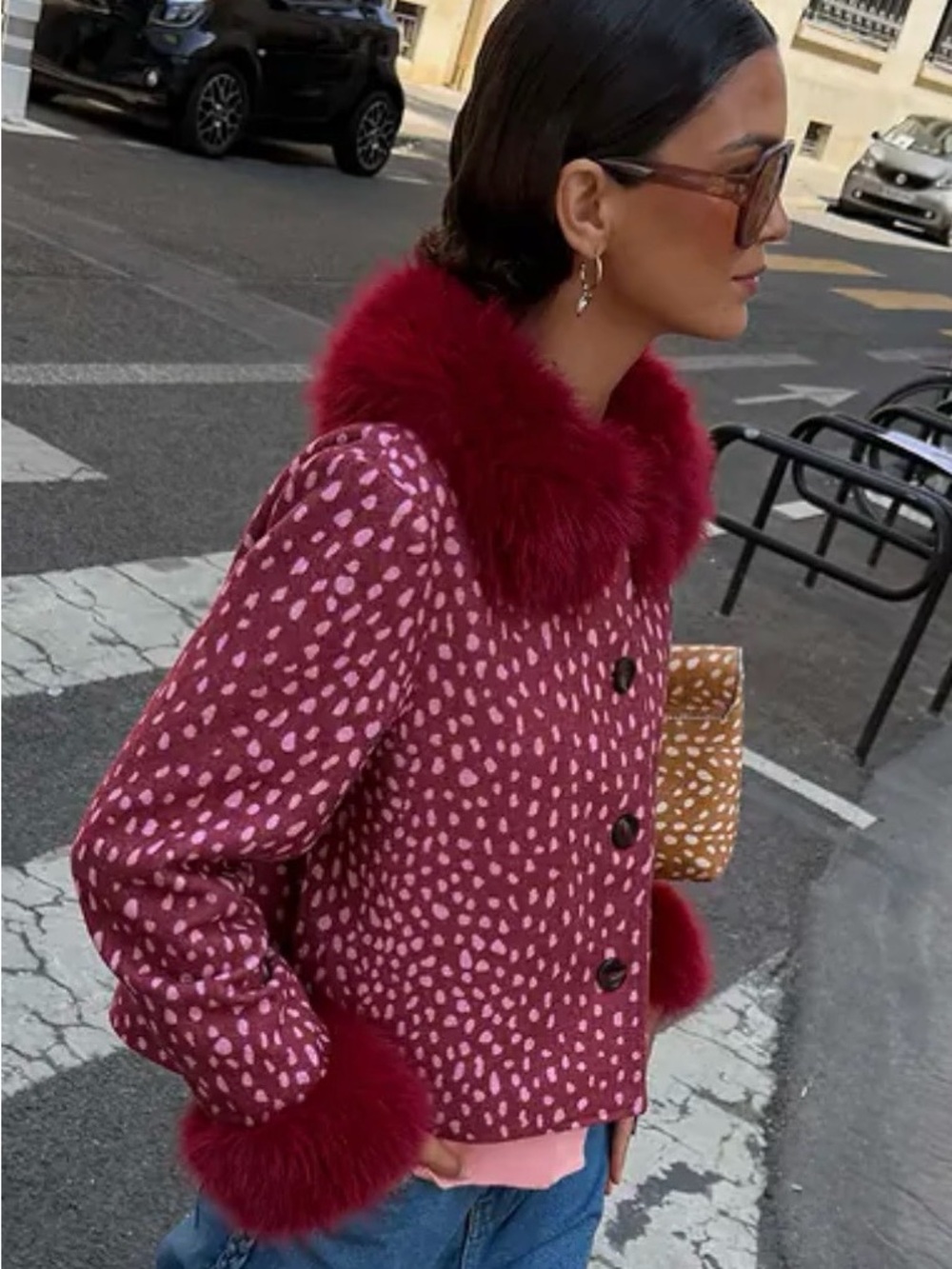 Never Fully Dressed Burgundy Deer Jacket new size M